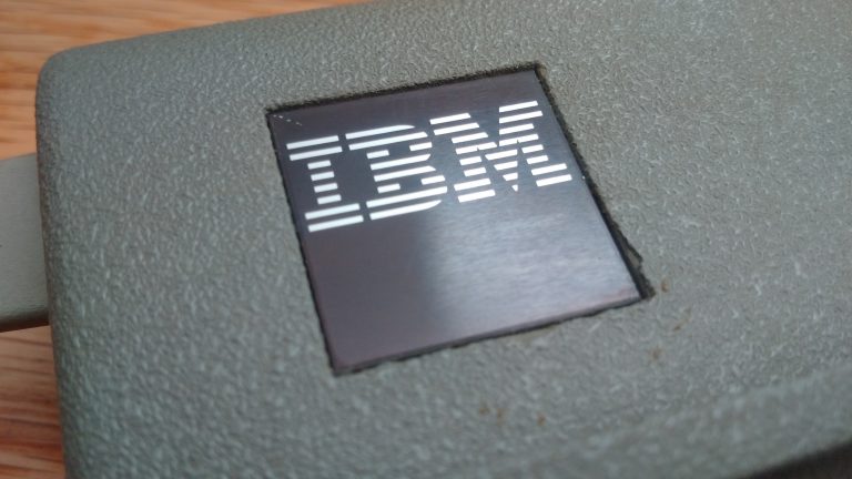 IBM Logo badge – sample finish – VintageComputer.ca