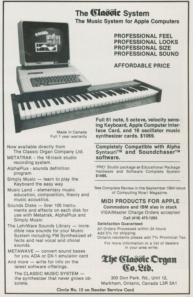 Classic Keyboard Apple II synthesizer